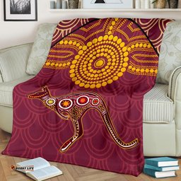 Amazing Aussie Australia Aboriginal Inspired Aboriginal Inspired Kangaroo Blanket