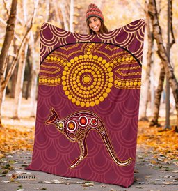 Amazing Aussie Australia Aboriginal Inspired Aboriginal Inspired Kangaroo Blanket