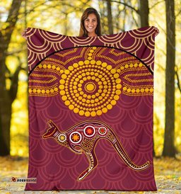 Amazing Aussie Australia Aboriginal Inspired Aboriginal Inspired Kangaroo Blanket