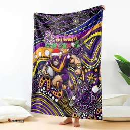 Merry Christmas Storm Blanket Aboriginal Santa Rugby Mascot Melbourne
