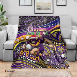 Merry Christmas Storm Blanket Aboriginal Santa Rugby Mascot Melbourne