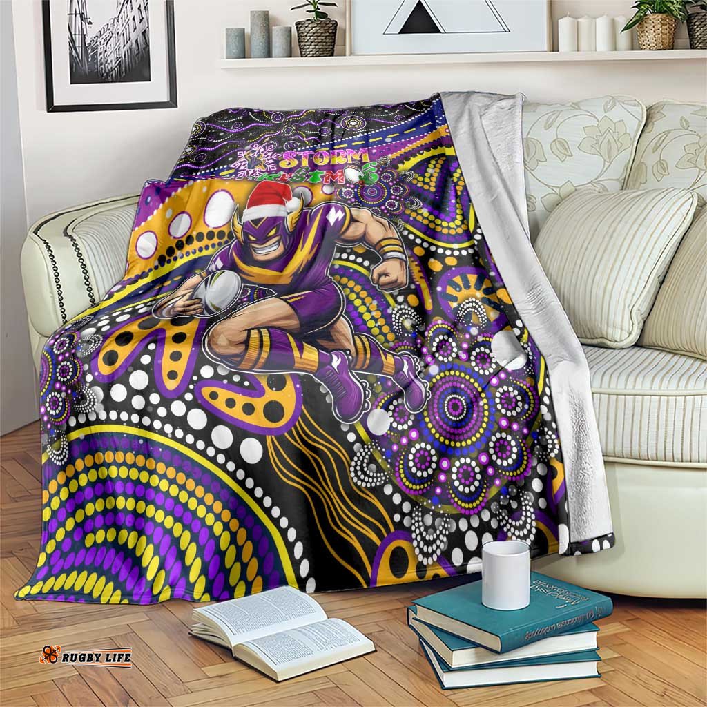 Merry Christmas Storm Blanket Aboriginal Santa Rugby Mascot Melbourne