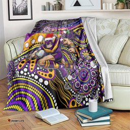 Merry Christmas Storm Blanket Aboriginal Santa Rugby Mascot Melbourne