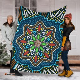 Australia Premium Blanket Aboriginal Big Flowers In Dot Painting Inspired
