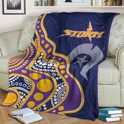 naidoc week melbourne storm blanket aboriginal dot painting
