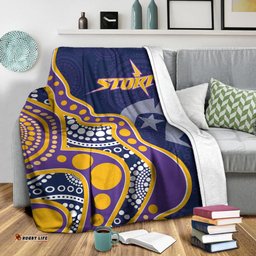 naidoc week melbourne storm blanket aboriginal dot painting
