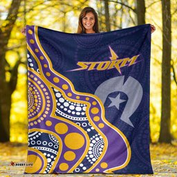 naidoc week melbourne storm blanket aboriginal dot painting