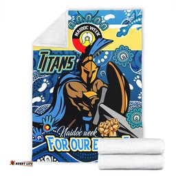 Amazing Aussie Gold Coast Titans Naidoc Week Custom For Our Elders Home Jersey Blanket