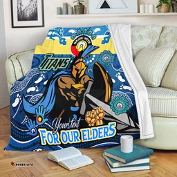 Amazing Aussie Gold Coast Titans Naidoc Week Custom For Our Elders Home Jersey Blanket