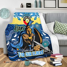 Amazing Aussie Gold Coast Titans Naidoc Week Custom For Our Elders Home Jersey Blanket