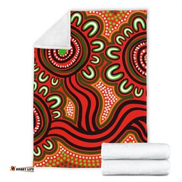 Australia Aboriginal Blanket - Dot Patterns From Indigenous Australian Culture (Orange) Blanket