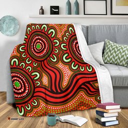 Australia Aboriginal Blanket - Dot Patterns From Indigenous Australian Culture (Orange) Blanket