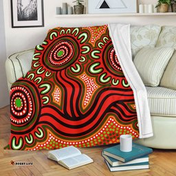 Australia Aboriginal Blanket - Dot Patterns From Indigenous Australian Culture (Orange) Blanket