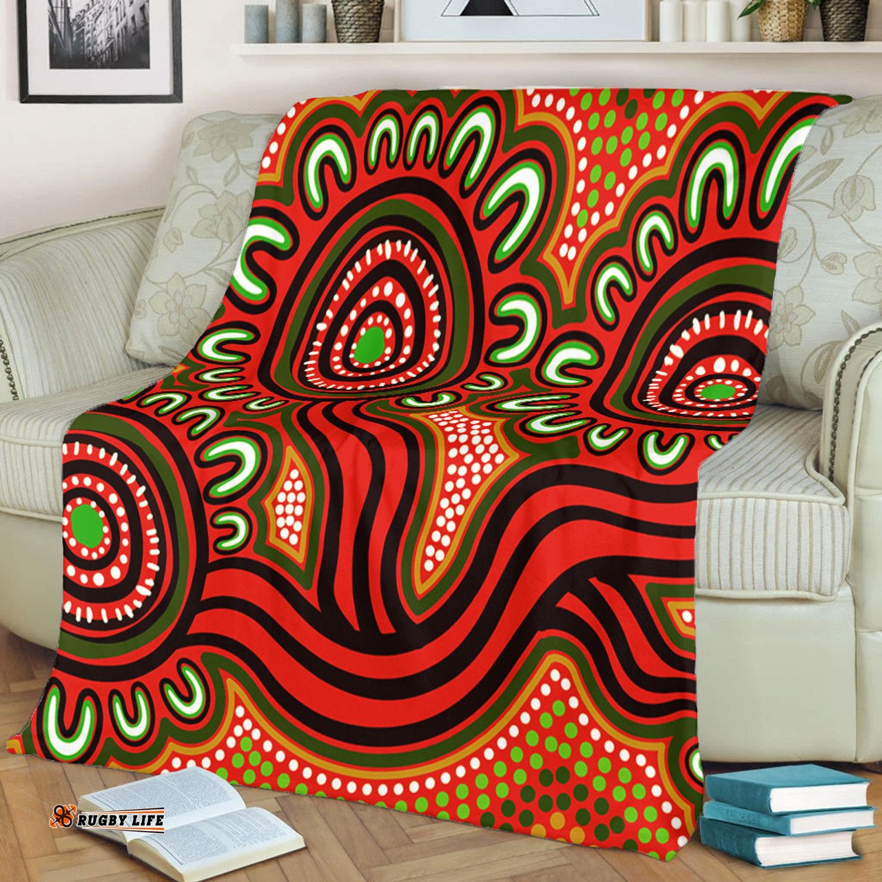 Australia Aboriginal Blanket - Dot Patterns From Indigenous Australian Culture (Orange) Blanket