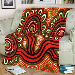 Australia Aboriginal Blanket - Dot Patterns From Indigenous Australian Culture (Orange) Blanket