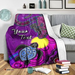Custom Personalised Australia Lizard and Turtle Premium Blanket Aboriginal Art Beautiful Life