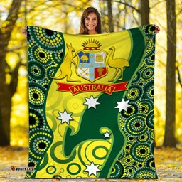 Cricket Premium Blanket Australian Cricket Aboriginal Dot Patterns
