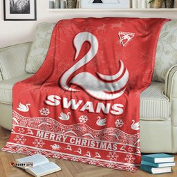Sydney Swans Unique Winter Season Premium Blanket Swans Merry Christmas No1