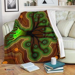 Amazing Aussie Australia Aboriginal Inspired Tree Dot Painting Art Blanket