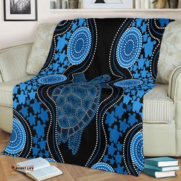 Amazing Aussie Australia Aboriginal Art Turtles Inspired Blue Blanket