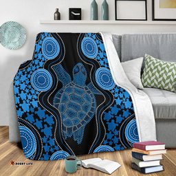 Amazing Aussie Australia Aboriginal Art Turtles Inspired Blue Blanket