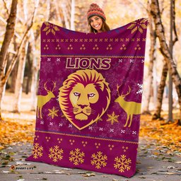 Brisbane Lion Blanket Christmas Ugly Style