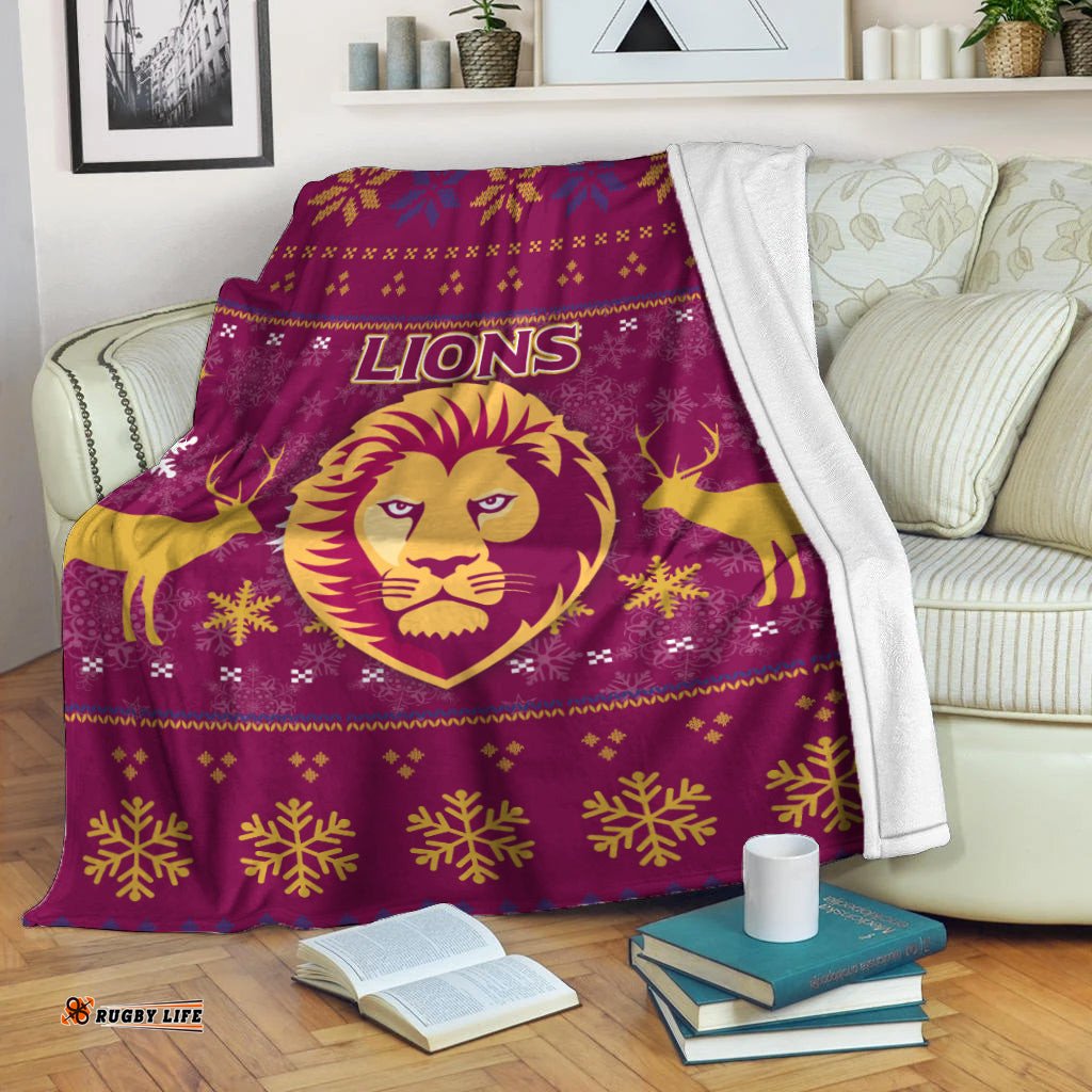 Brisbane Lion Blanket Christmas Ugly Style