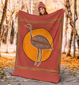 Amazing Aussie Australia Aboriginal Inspired Indigenous Emu Blanket