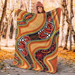 Australia Aboriginal Inspired Blanket - Indigenous Art Aboriginal Inspired Dot Painting Style 2