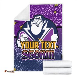 Melbourne Storm Custom Blanket - Team With Dot And Star Patterns For Tough Fan Blanket