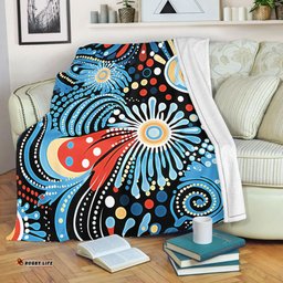Australia Aboriginal Blanket - Traditional Australian Aboriginal Native Design (Black) Ver 3 Blanket