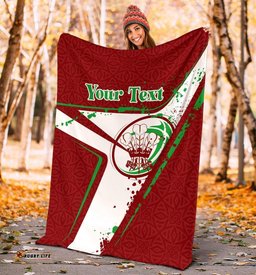 Custom Text Wales Rugby Personalised Premium Blanket Welsh Rugby