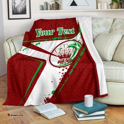 Custom Text Wales Rugby Personalised Premium Blanket Welsh Rugby