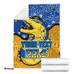 Parramatta Eels Custom Blanket - Team With Dot And Star Patterns For Tough Fan Blanket