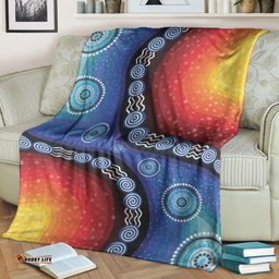 Premium Blanket Aboriginal Color Dot Painting
