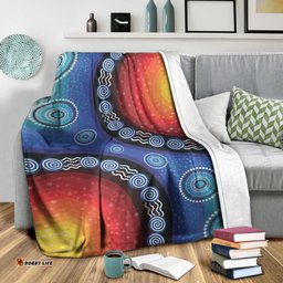 Premium Blanket Aboriginal Color Dot Painting