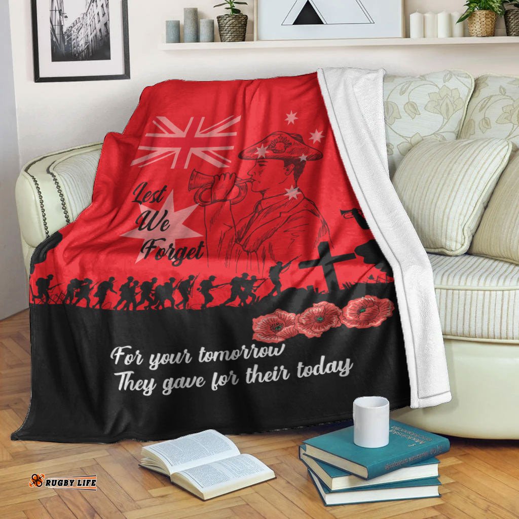 vibehoodie blanket lest we forget for those who leave never to return premium blanket