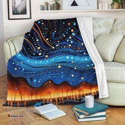 Australia Dreaming Aboriginal Blanket - Aboriginal Dreaming Dot Painting Art Color Inspired Blanket