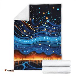 Australia Dreaming Aboriginal Blanket - Aboriginal Dreaming Dot Painting Art Color Inspired Blanket