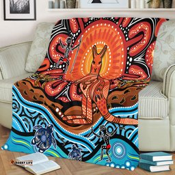 Amazing Aussie Australia Aboriginal Inspired Kangaroo Dreaming Dot Painting Pattern Blanket