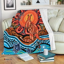 Amazing Aussie Australia Aboriginal Inspired Kangaroo Dreaming Dot Painting Pattern Blanket