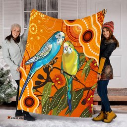 Amazing Aussie Australia Aboriginal Dot Painting Bush Budgies And Gumtree Blanket