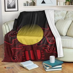 Amazing Aussie Australia Aboriginal Inspired Indigenous Flag Grunge Style Blanket