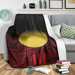 Amazing Aussie Australia Aboriginal Inspired Indigenous Flag Grunge Style Blanket