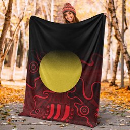Amazing Aussie Australia Aboriginal Inspired Indigenous Flag Grunge Style Blanket