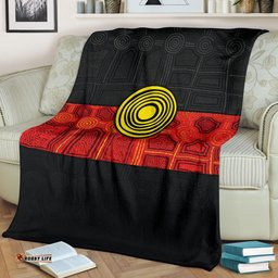 Amazing Aussie Australia Aboriginal Inspired Aussie Indigenous Flag Blanket
