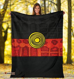 Amazing Aussie Australia Aboriginal Inspired Aussie Indigenous Flag Blanket