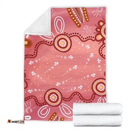 Australia Aboriginal Blanket - Pink Aboriginal Dot Art Background Blanket