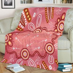 Australia Aboriginal Blanket - Pink Aboriginal Dot Art Background Blanket