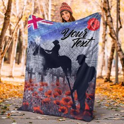 Custom Text ANZAC Day Blanket Lest We Forget Vintage Poppies
